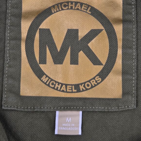 Michael Kors Shirt Jacket Utility Shacket Womens Size Medium Olive Green Fall - Picture 3 of 6